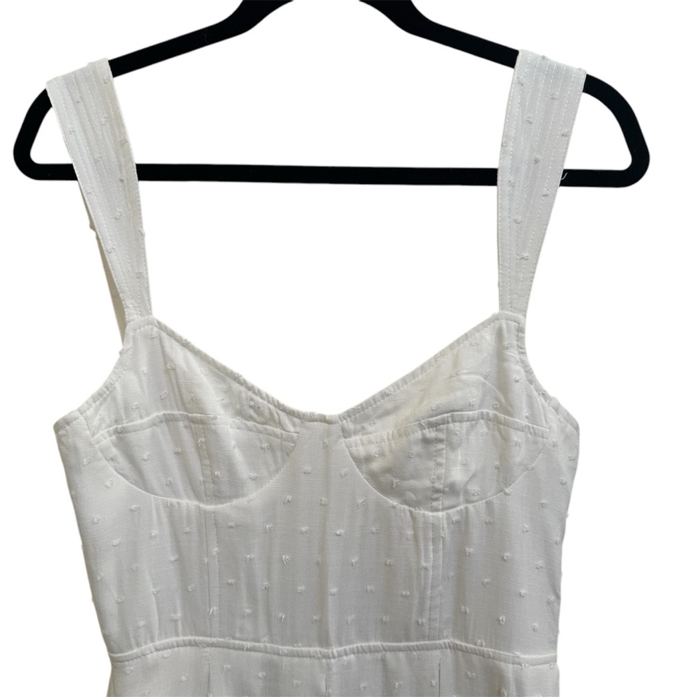NWT! Aqua for Bloomingdales Corset White Polka Dot Textured Mini Dress - Size M - Picture 5 of 12